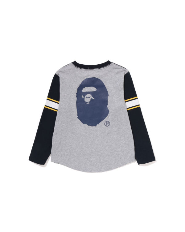 Camiseta Bape Bathing Ape Football L/S Niños Grises | 531924-JMF