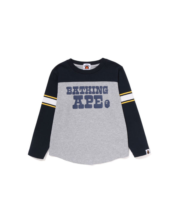 Camiseta Bape Bathing Ape Football L/S Niños Grises | 531924-JMF