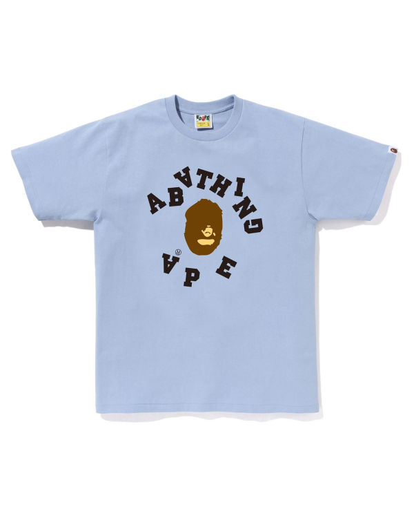 Camiseta Bape Broken College Hombre Azules | 109564-QHP