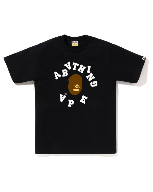 Camiseta Bape Broken College Hombre Negros | 059128-FNQ