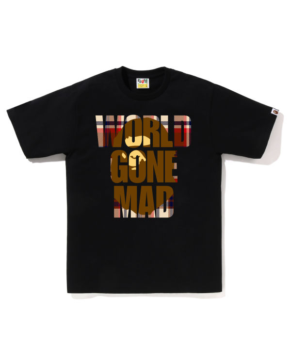 Camiseta Bape Check WGM Ape Head Overlap Hombre Negros | 104658-QNY