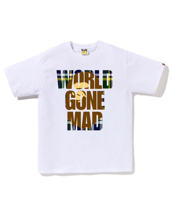 Camiseta Bape Check WGM Ape Head Overlap Hombre Blancos | 128035-LCN