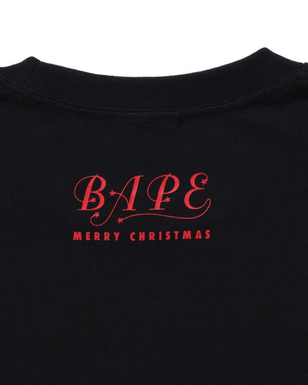 Camiseta Bape Christmas Ape Head Hombre Negros | 291450-DXM