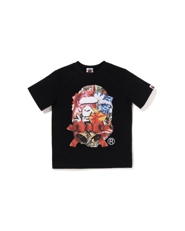 Camiseta Bape Christmas Ape Head Niños Negros | 745192-VHM