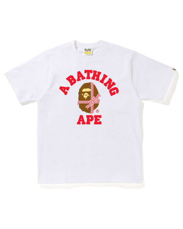 Camiseta Bape Christmas College Hombre Blancos | 981236-SEA