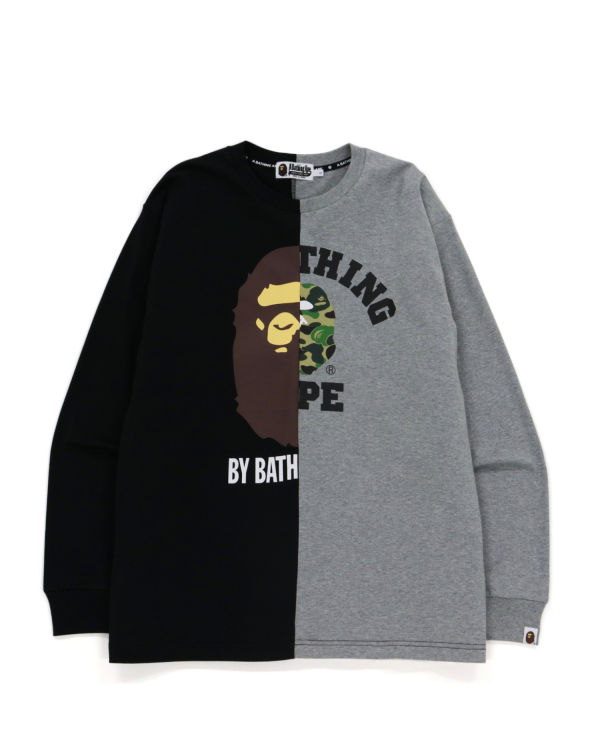 Camiseta Bape College & By Bathing Relax Fit Hombre Negros | 058639-QYU