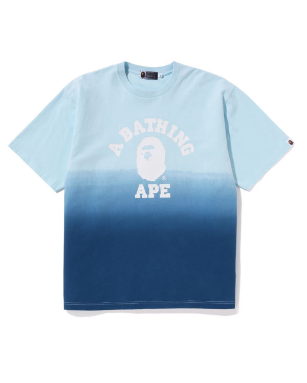 Camiseta Bape College Gradation Relaxed Fit Hombre Azules | 961570-EJC