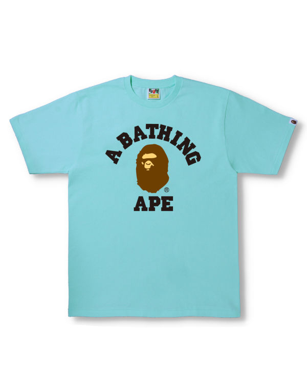 Camiseta Bape College Hombre Azules | 076834-SOI