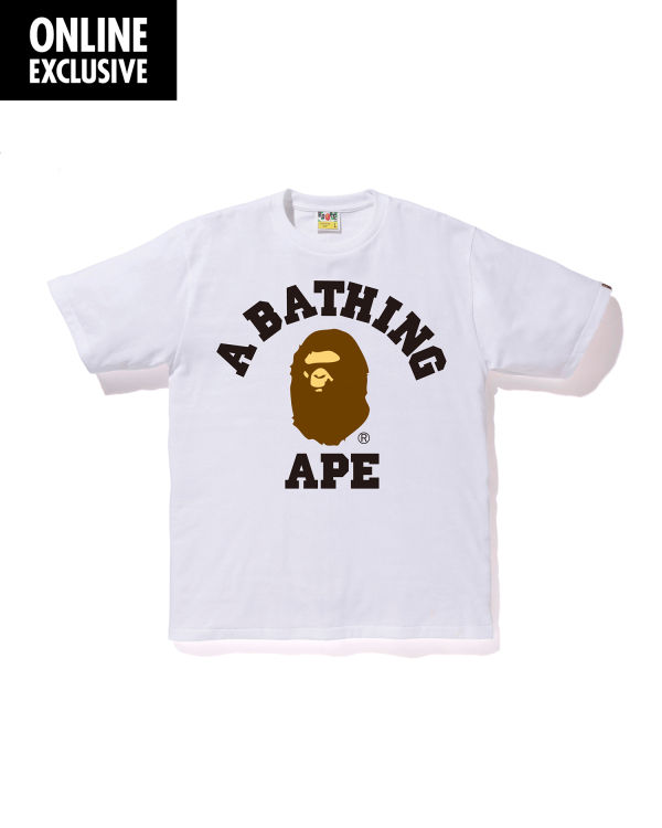 Camiseta Bape College Hombre Blancos | 531426-TYI