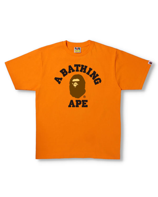 Camiseta Bape College Hombre Naranjas | 015364-GMX