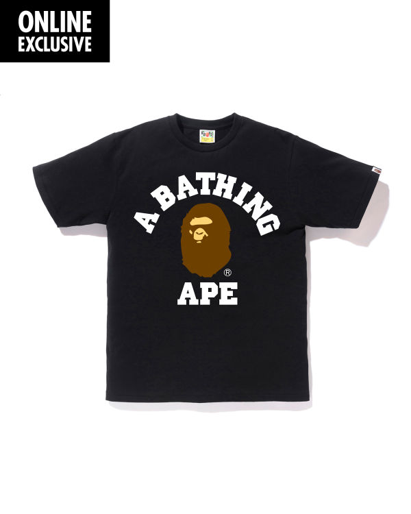 Camiseta Bape College Hombre Negros | 825709-MTU