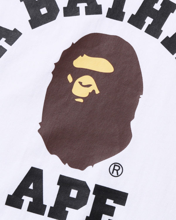 Camiseta Bape College L/S Hombre Blancos | 571324-MUN