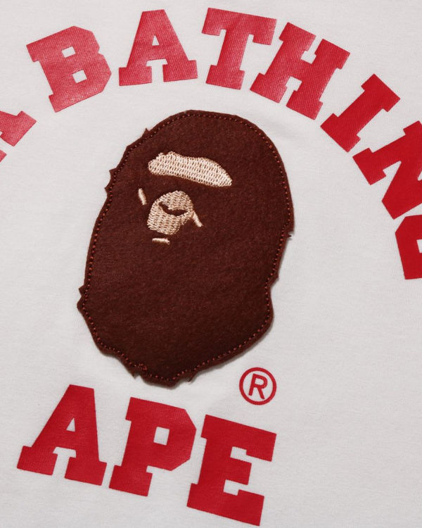 Camiseta Bape College Raglan Niños Blancos | 428069-WGA