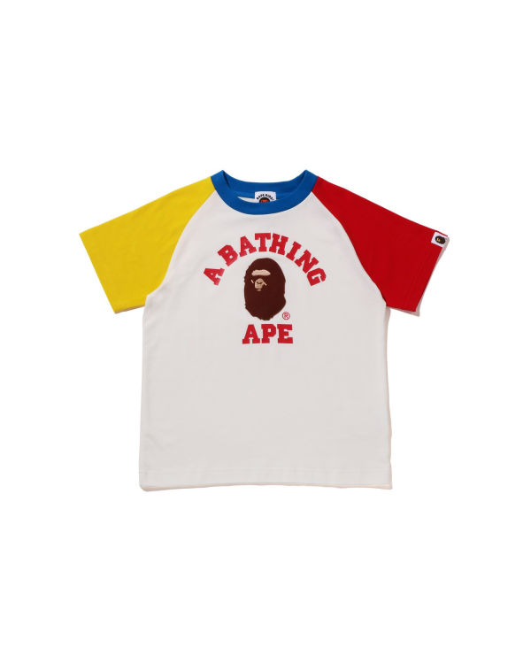 Camiseta Bape College Raglan Niños Blancos | 428069-WGA