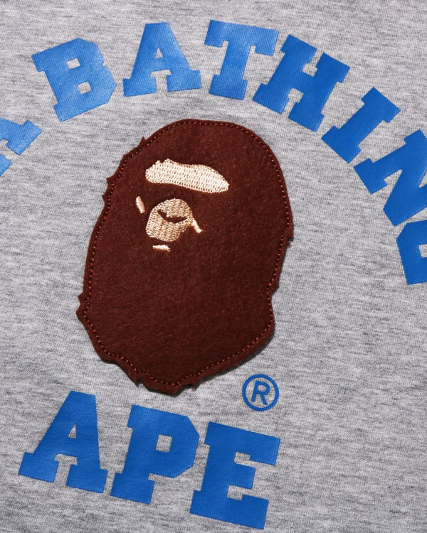 Camiseta Bape College Raglan Niños Grises | 278931-GIU