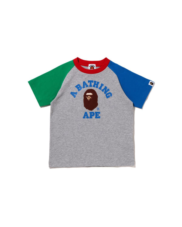 Camiseta Bape College Raglan Niños Grises | 278931-GIU