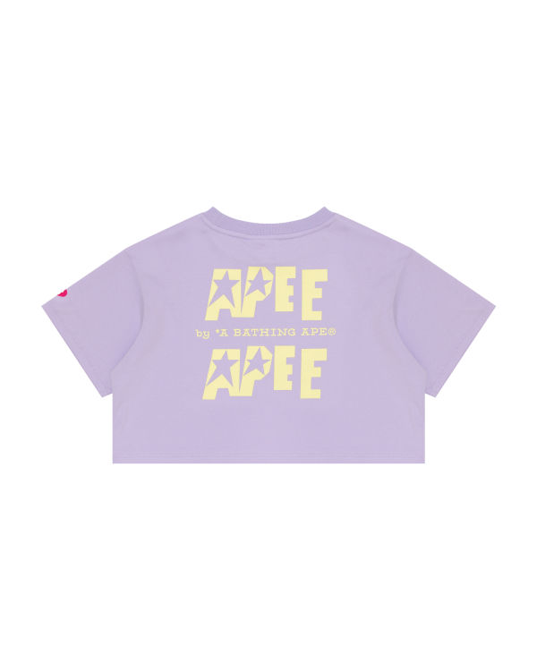 Camiseta Bape Double logo cropped Mujer Morados | 937216-GDU