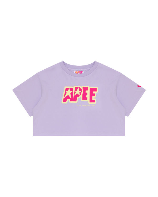 Camiseta Bape Double logo cropped Mujer Morados | 937216-GDU