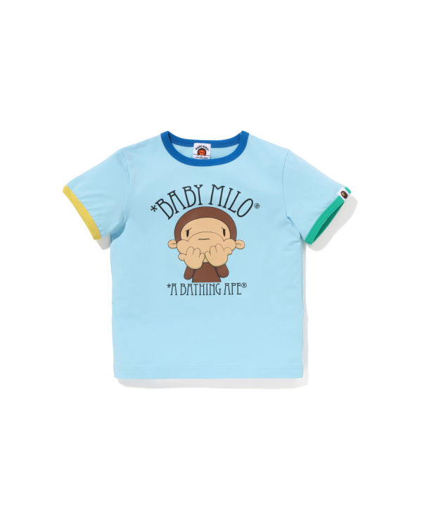 Camiseta Bape Drawn Milo Shy Ringer Niños Azules Claro | 839065-DSW