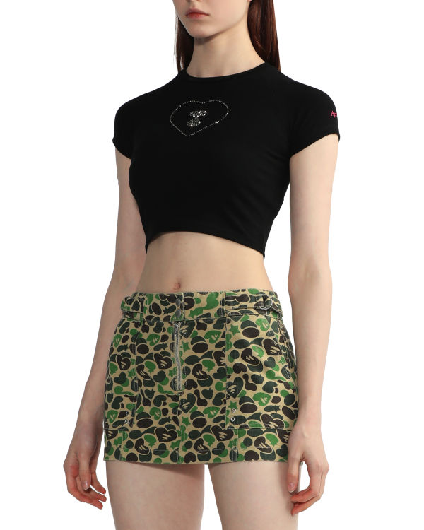 Camiseta Bape Estampados crop #2 Mujer Negros | 372958-ZAO