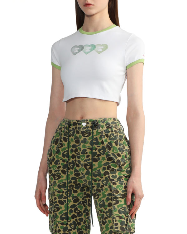 Camiseta Bape Estampados crop #3 Mujer Blancos | 513029-LSE