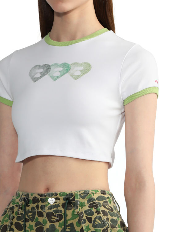 Camiseta Bape Estampados crop #3 Mujer Blancos | 513029-LSE