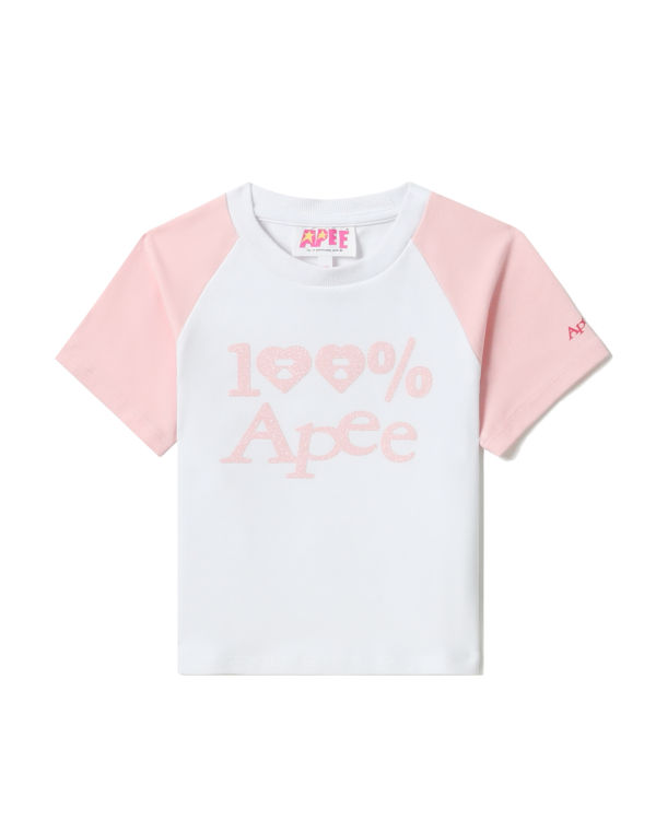 Camiseta Bape Estampados crop raglan Mujer Blancos | 875923-RFC