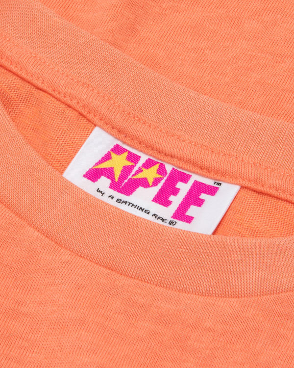 Camiseta Bape Estampados cropped Mujer Naranjas | 817624-YIN