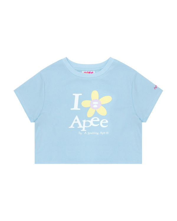 Camiseta Bape Flower cropped Mujer Azules | 154836-NYU