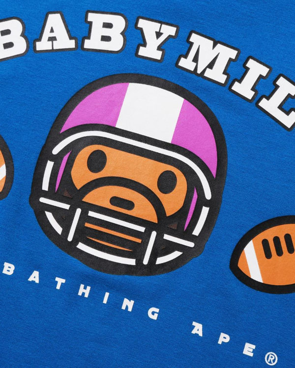 Camiseta Bape Football Milo Niños Azules | 543702-IEQ