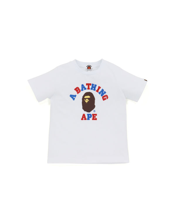 Camiseta Bape Glitter College Niños Blancos | 973564-LOG