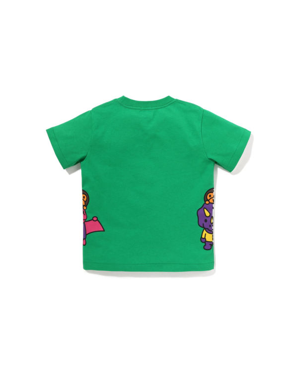 Camiseta Bape Glow In The Dark Bone Dinosaur Niños Verdes Claro | 785392-MBQ