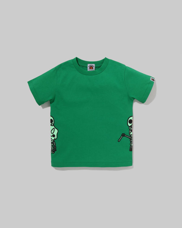 Camiseta Bape Glow In The Dark Bone Dinosaur Niños Verdes Claro | 785392-MBQ