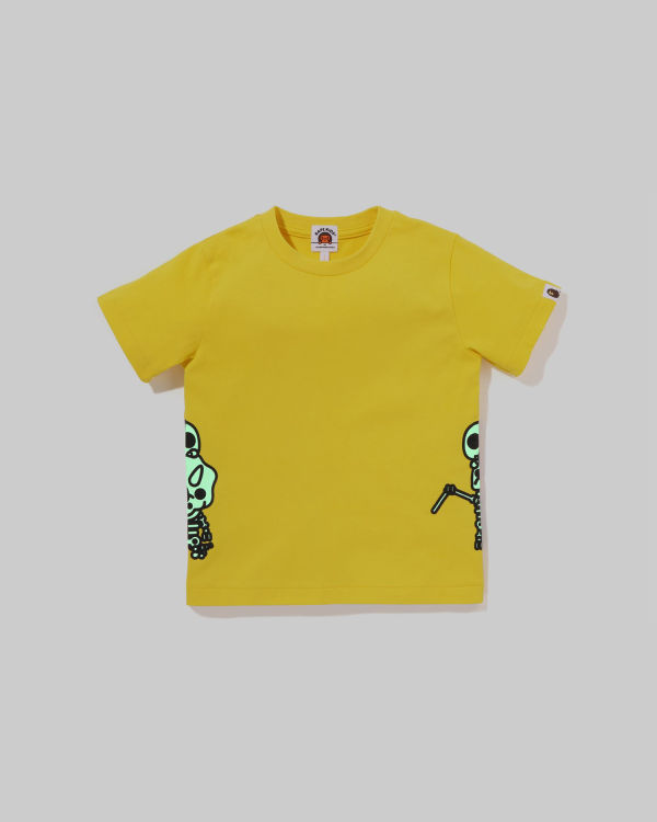 Camiseta Bape Glow In The Dark Bone Dinosaur Niños Amarillos | 812497-EGM