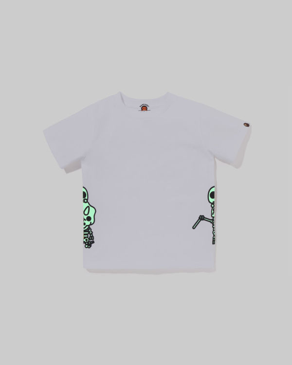 Camiseta Bape Glow In The Dark Bone Dinosaur Niños Blancos | 841367-WDS