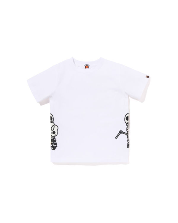 Camiseta Bape Glow In The Dark Bone Dinosaur Niños Blancos | 841367-WDS