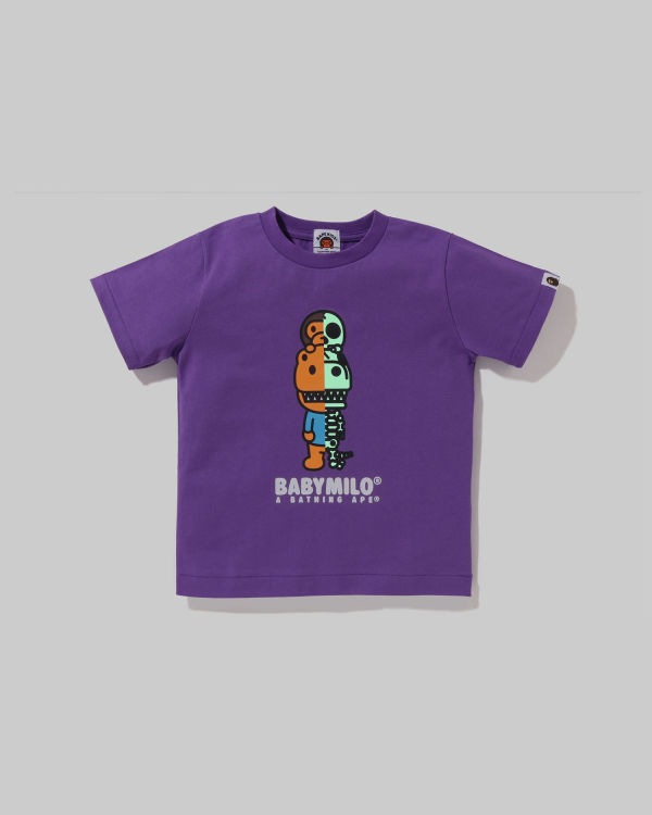 Camiseta Bape Glow In The Dark Rex Bone Niños Morados | 851432-PRC