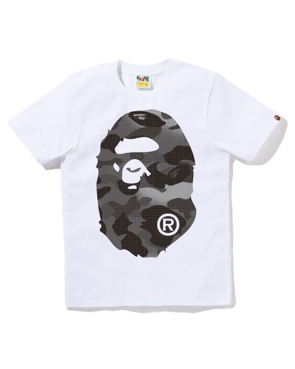 Camiseta Bape Grid Camo Big Ape Head Mujer Blancos | 207918-VFN