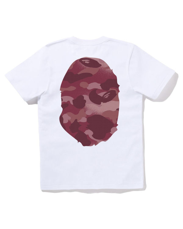 Camiseta Bape Grid Camo Big Ape Head Mujer Blancos | 739514-HEG