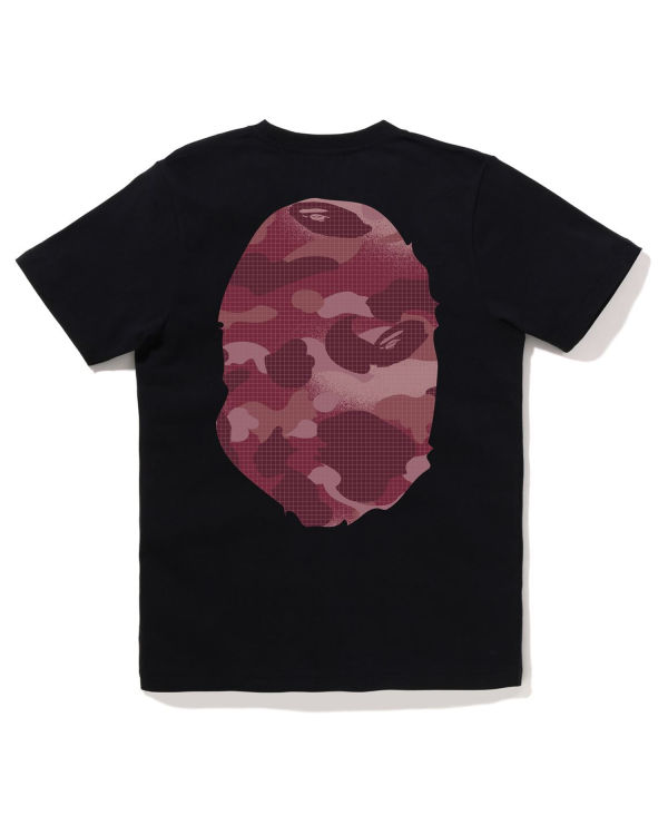 Camiseta Bape Grid Camo Big Ape Head Mujer Negros | 803457-NDQ