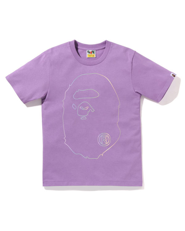 Camiseta Bape Hologram Big Ape Head Mujer Morados | 307926-AWC