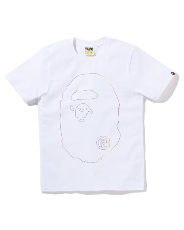 Camiseta Bape Hologram Big Ape Head Mujer Blancos | 317694-FVZ