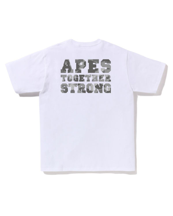 Camiseta Bape Honeycomb Camo College ATS Hombre Blancos | 970253-AUO