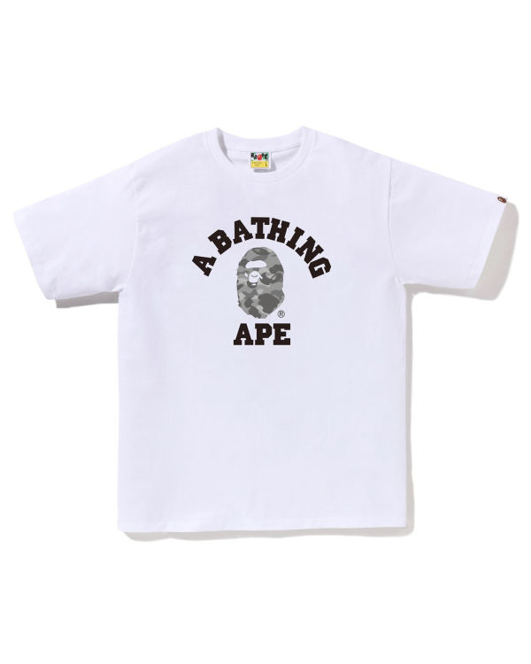 Camiseta Bape Honeycomb Camo College Hombre Blancos | 856920-POE