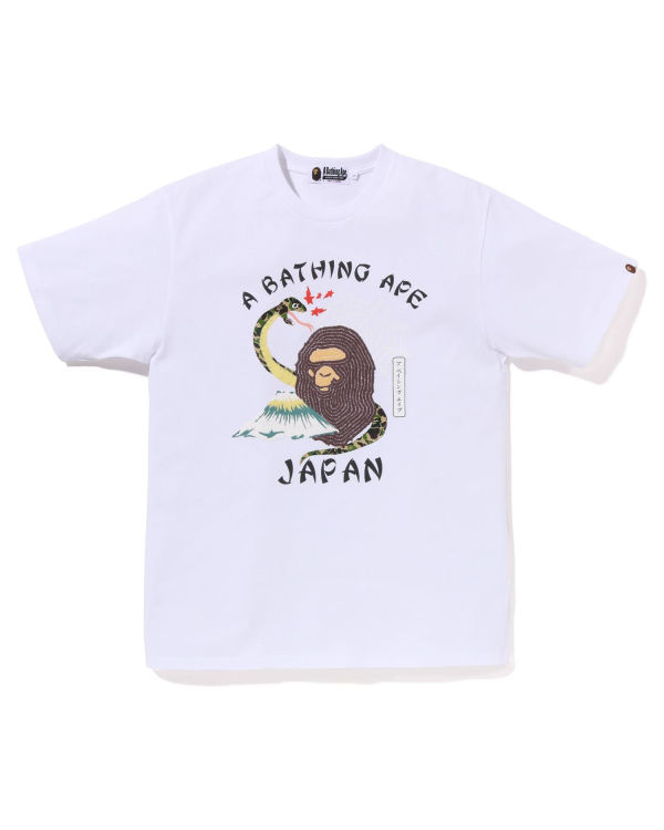 Camiseta Bape Japanese Culture Hombre Blancos | 713908-HEA