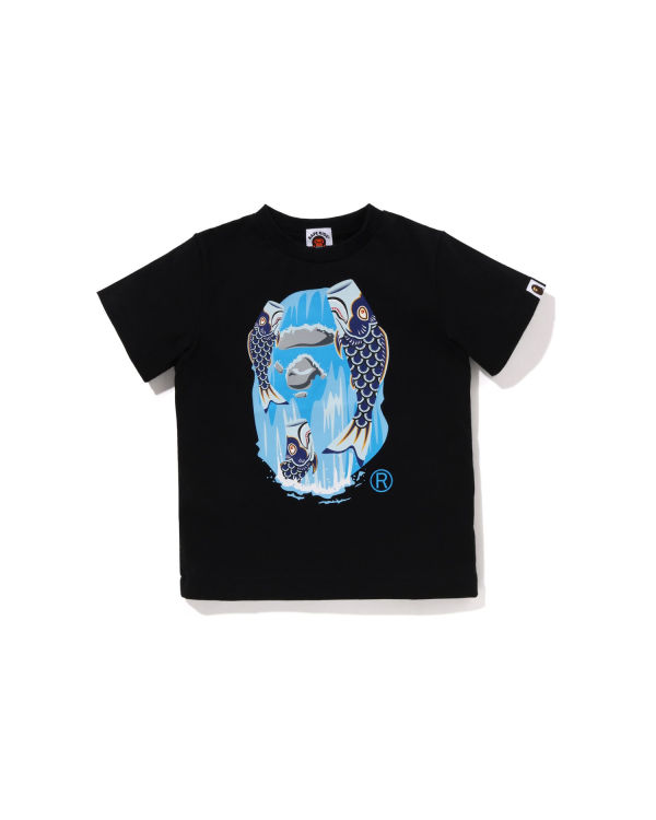 Camiseta Bape Koinobori Waterfall Ape Head Niños Negros | 830749-QOM