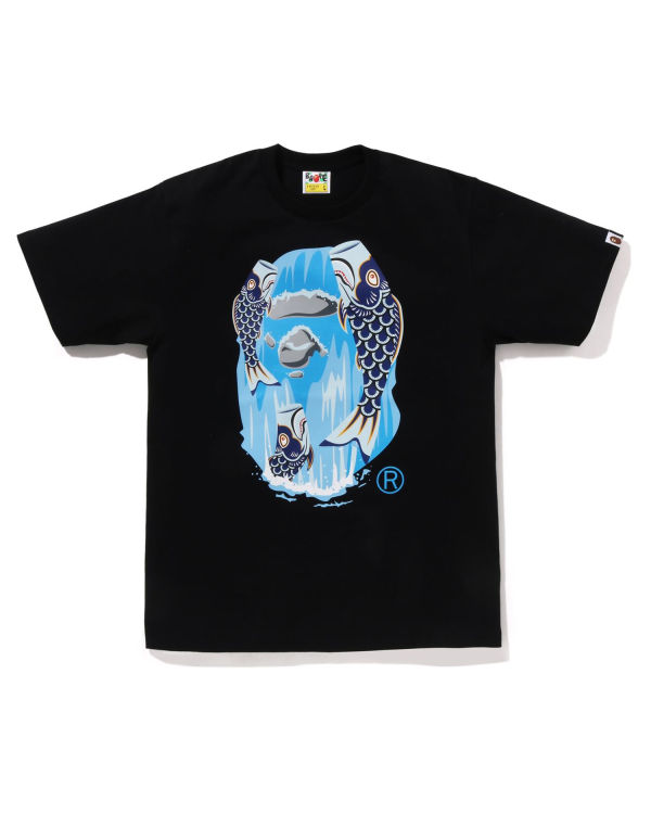 Camiseta Bape Koinobori Waterfall Ape Head Hombre Negros | 906381-UCR