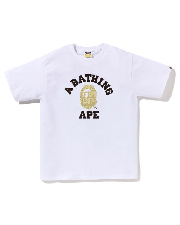 Camiseta Bape Logo Monogram College Hombre Blancos | 267590-KFN