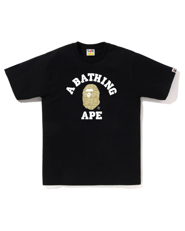 Camiseta Bape Logo Monogram College Hombre Negros | 583712-JPD