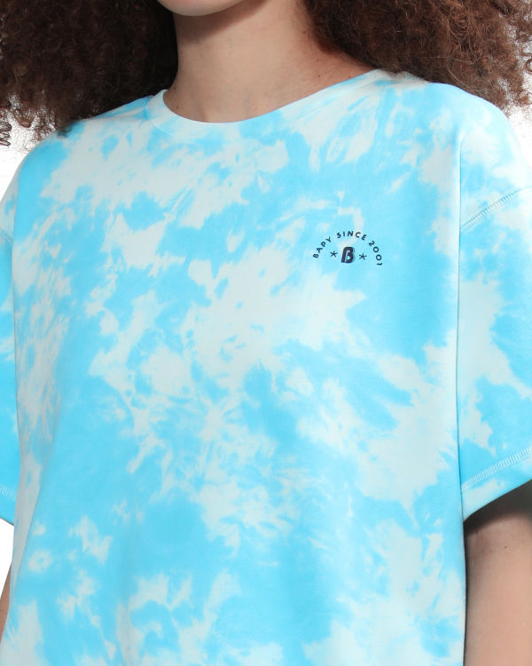 Camiseta Bape Logo-dye Mujer Azules | 943160-INF